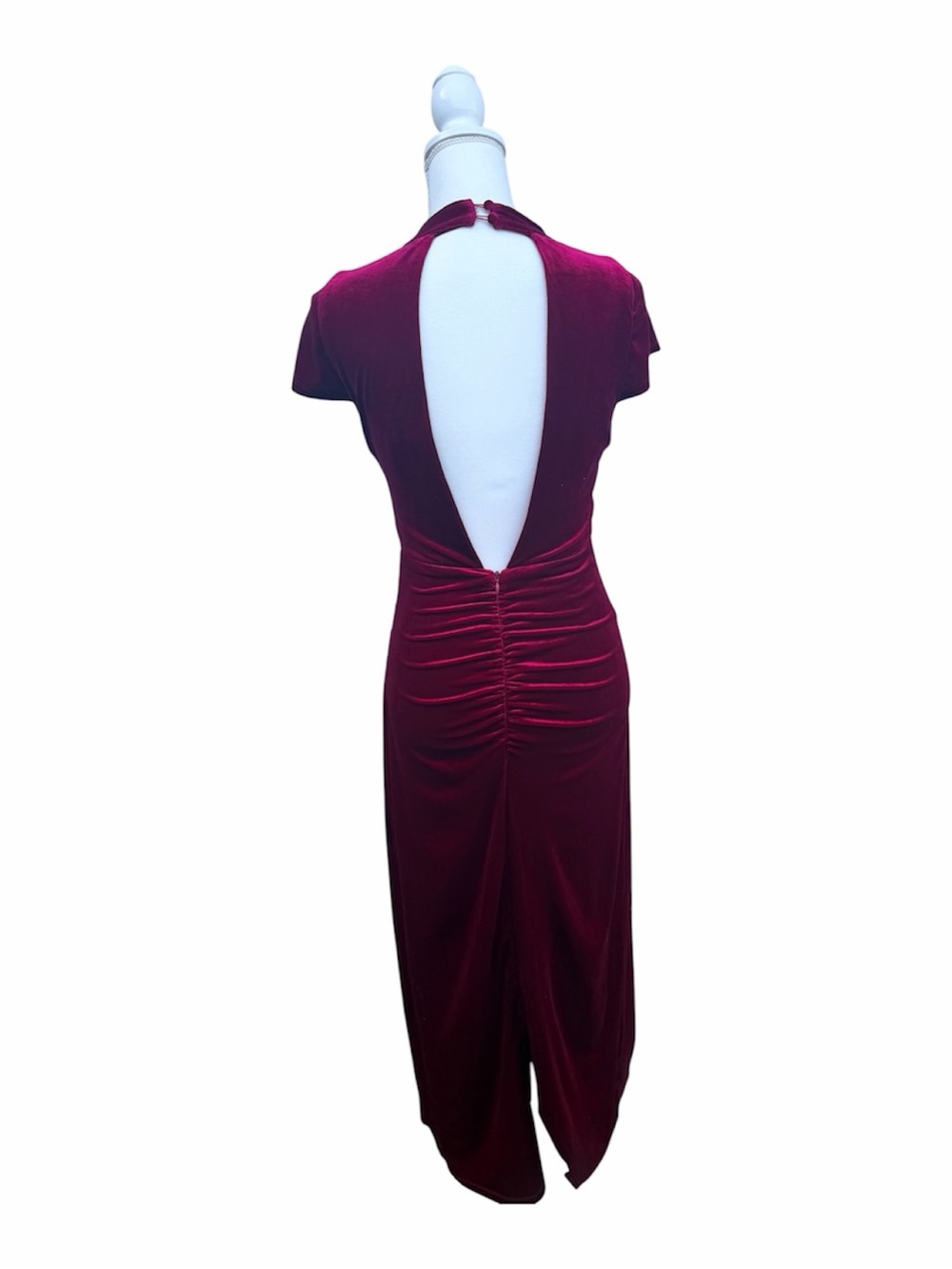 NWT D.Ark Women’s Small Red Velvet Maxi Dress Cap Sleeve Red Formal - Picture 2 of 4